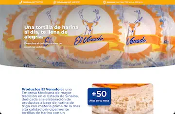 Sitio web Productos El Venado — SmartBrand360