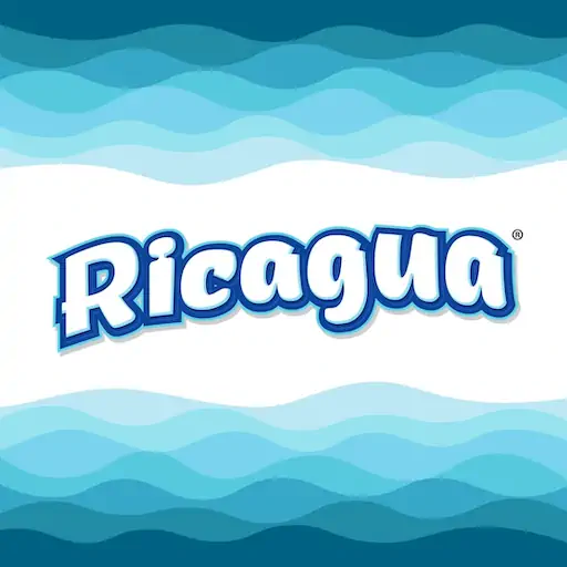 Logotipo Ricagua sobre olas – diseño de SmartBrand360