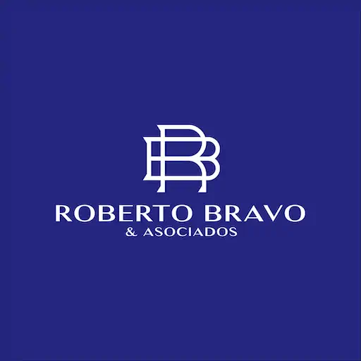 Logotipo Roberto Bravo & Asociados sobre azul – diseño de SmartBrand360