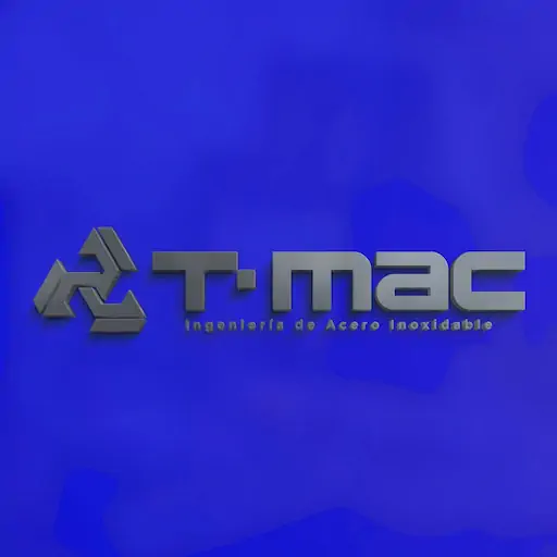 Logotipo T-mac en relieve sobre azul – diseño de SmartBrand360