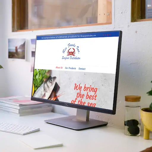 Sitio web de Rio Foods en monitor – diseño de SmartBrand360