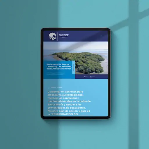 Sitio web de Sucede en tablet – diseño de SmartBrand360
