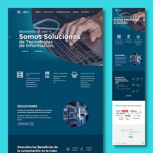 Secciones del sitio web de UNO TI – diseño de SmartBrand360