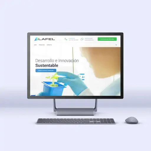 Sitio web de Lafel en monitor – diseño de SmartBrand360