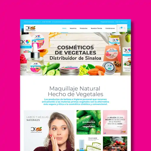Página de inicio de CK Cosméticos de Vegetales – diseño de SmartBrand360